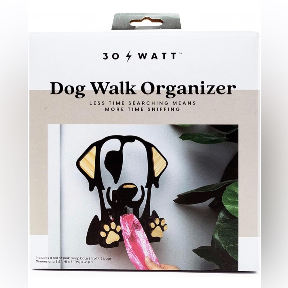 30 Watt Dog Walk Organizer, Wall Mountable, Built-in Pick Up Bag Dispenser